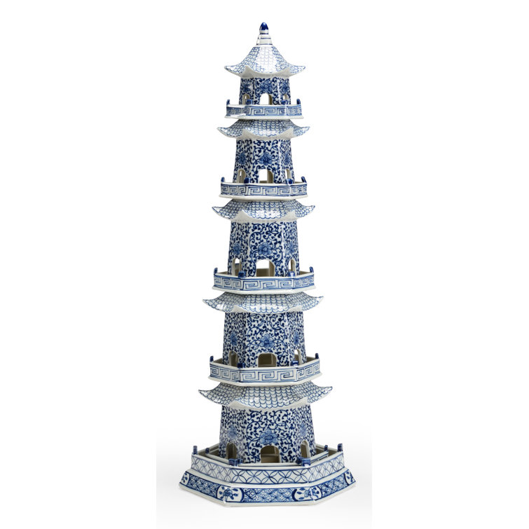 Chelsea House Canton Pagoda Hand-Painted Ceramic Figurine