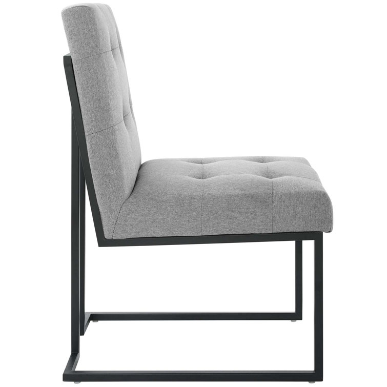 Privy Black and Light Gray Upholstered Side Chair