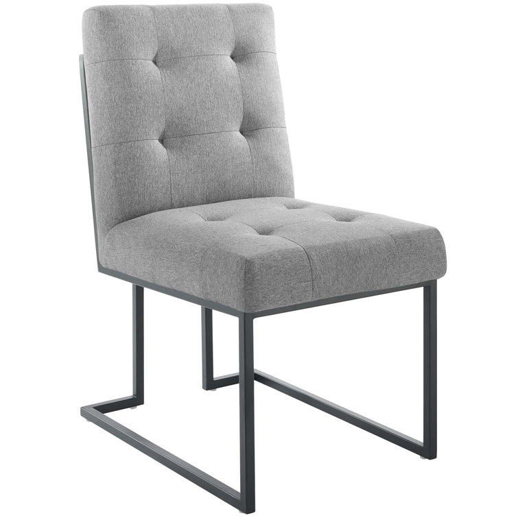 Privy Black and Light Gray Upholstered Side Chair