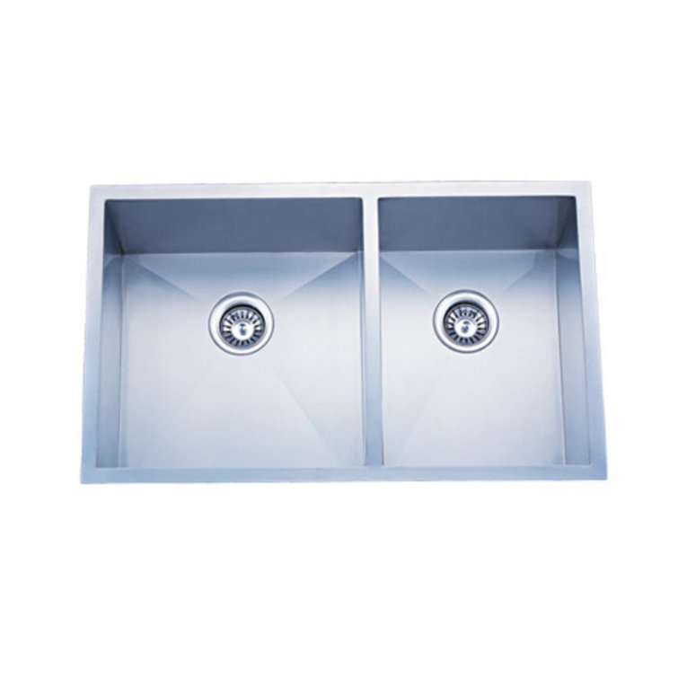 33'' Stainless Steel Undermount Double Bowl Kitchen Sink
