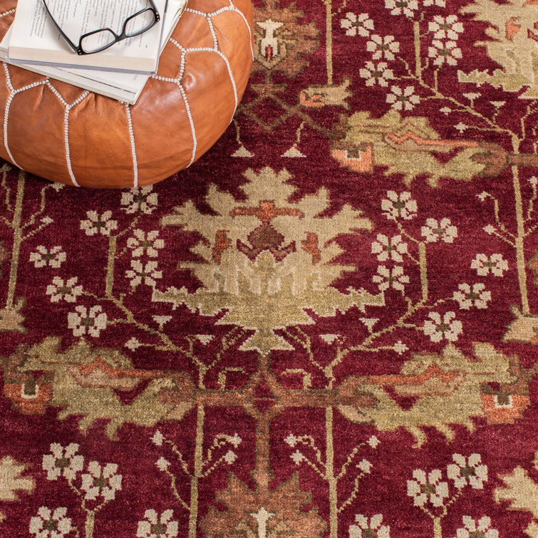 Elysian Red Wool 9' x 12' Hand-Knotted Oushak Area Rug