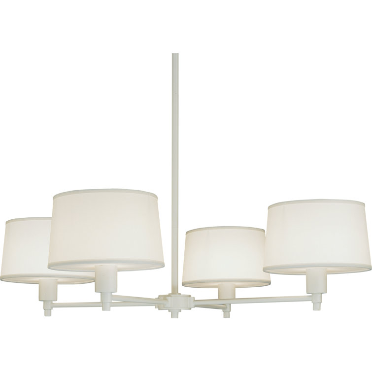 Stardust White Drum Chandelier with Snowflake Fabric Shades