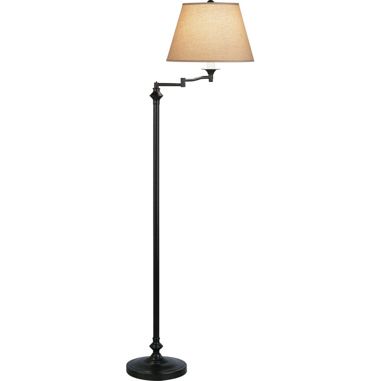 Wilton 60'' Black Antique Rust Adjustable Swing Arm Floor Lamp