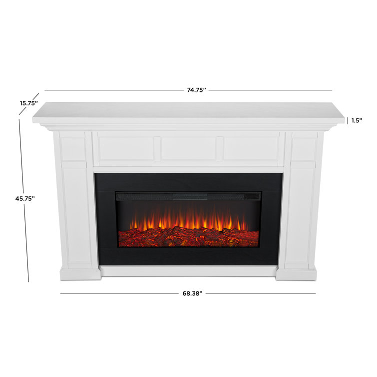 Alcott 75" White Electric Fireplace with Mantel
