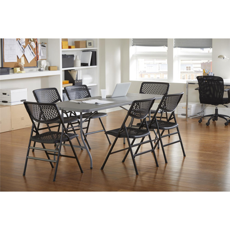 Cosco 72'' Gray Metal and Plastic Folding Table