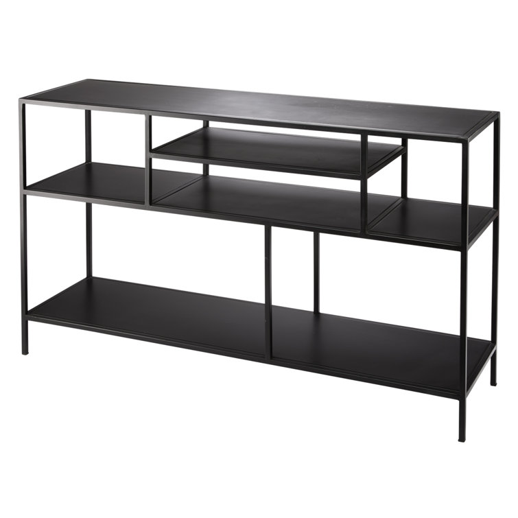 Element 51'' Black Iron Industrial Chic Console with Storage