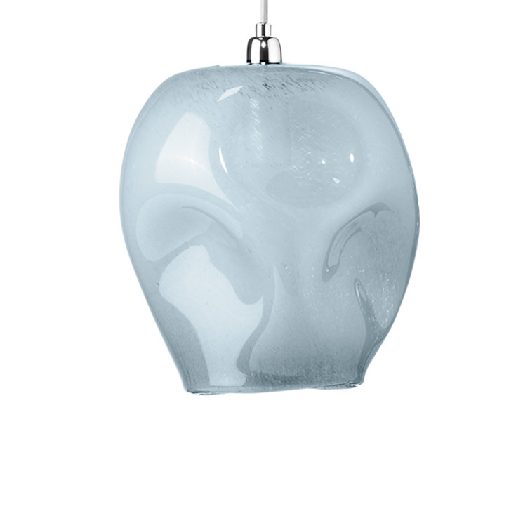 Cornflower Blue Dimpled Glass Mini Pendant Light