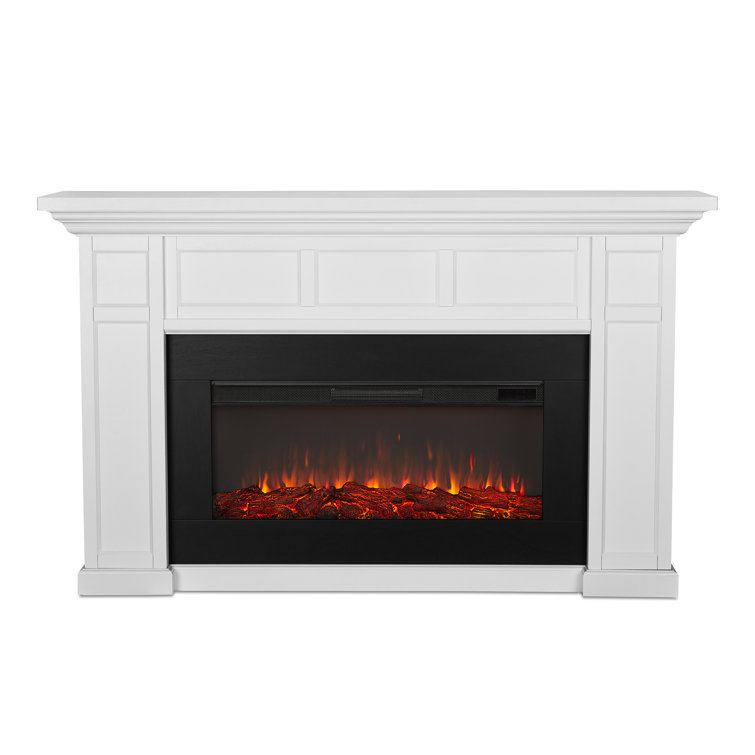 Alcott 75" White Electric Fireplace with Mantel