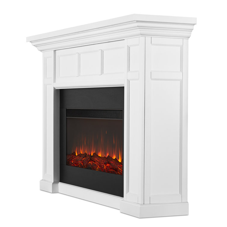 Alcott 75" White Electric Fireplace with Mantel
