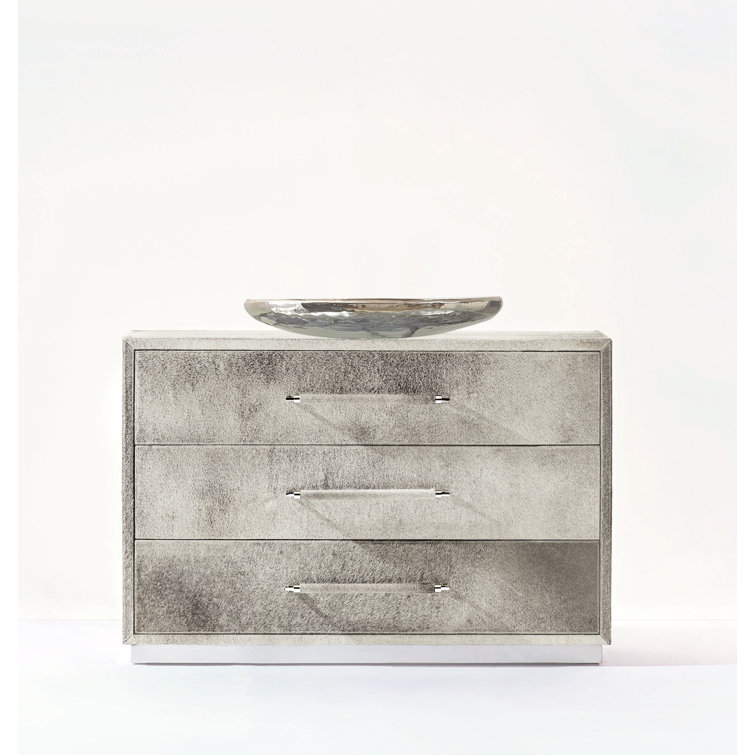 Transitional Beige 3-Drawer Dresser with Felt-Lined Storage