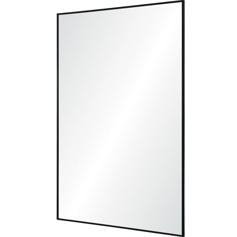 Rectangular Black and Gold Wood Wall Mirror