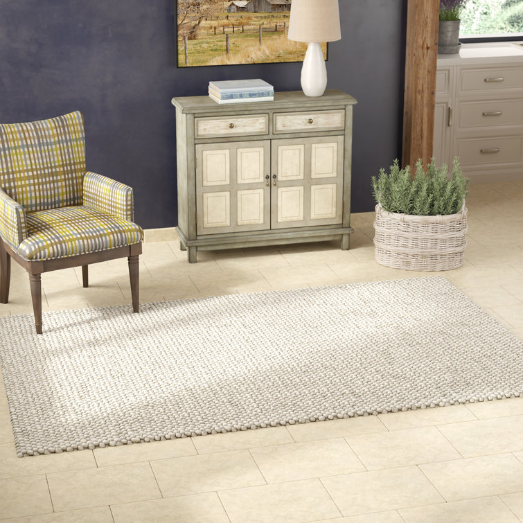 Carisbrooke Ivory Floral Motif Hand-Knotted Wool-Viscose 9' x 12' Rug