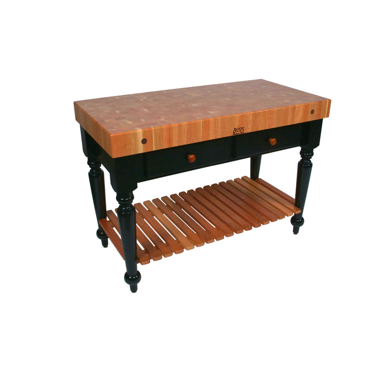 Le Rustica Black and Cherry 30" x 24" Kitchen Island with Storage