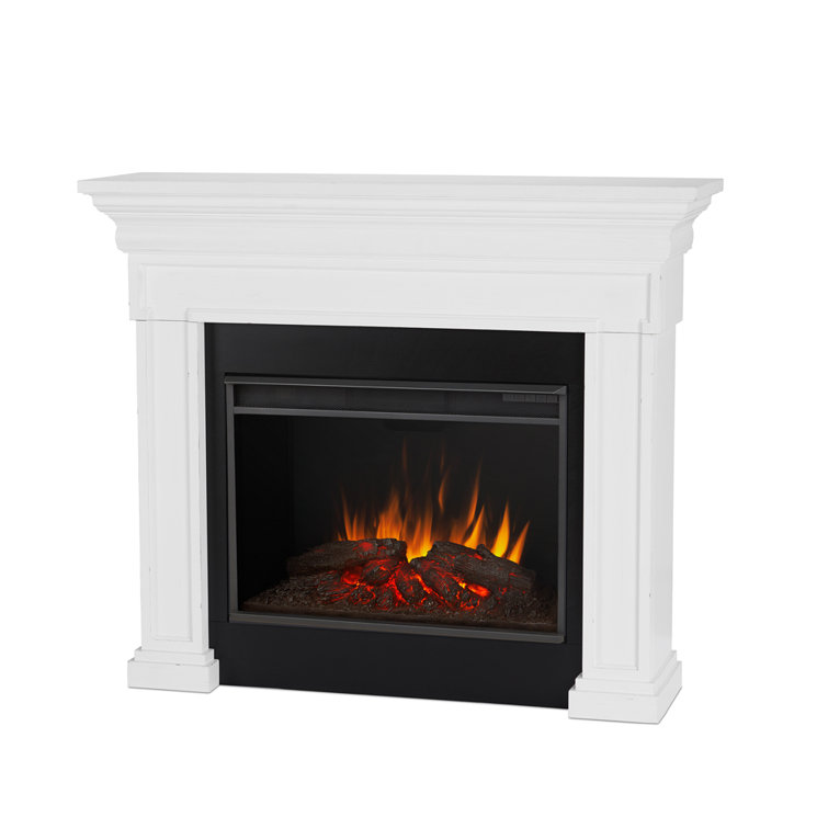 Emerson 56'' Rustic White Electric Fireplace with Mantel