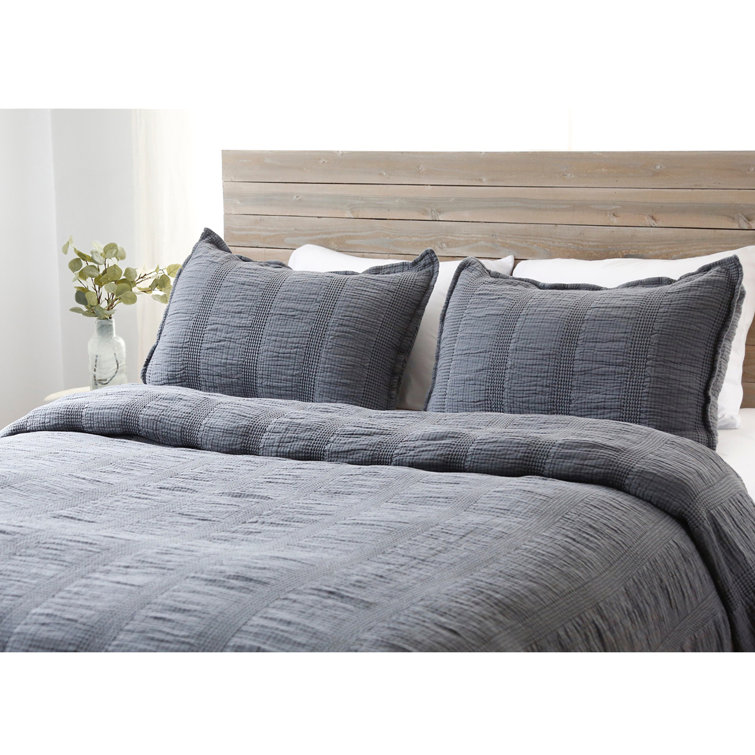 Portugal Crafted White Cotton Queen Matelasse Coverlet