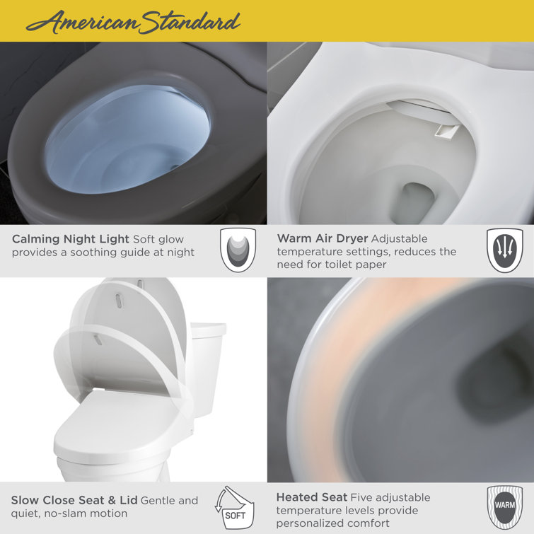Advanced Clean White Elongated Bidet Toilet Seat with Remote Control