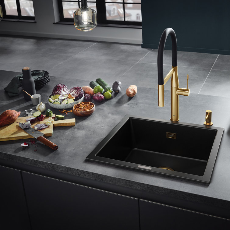 Brushed Gold Contemporary Sink Mount Soap Dispenser