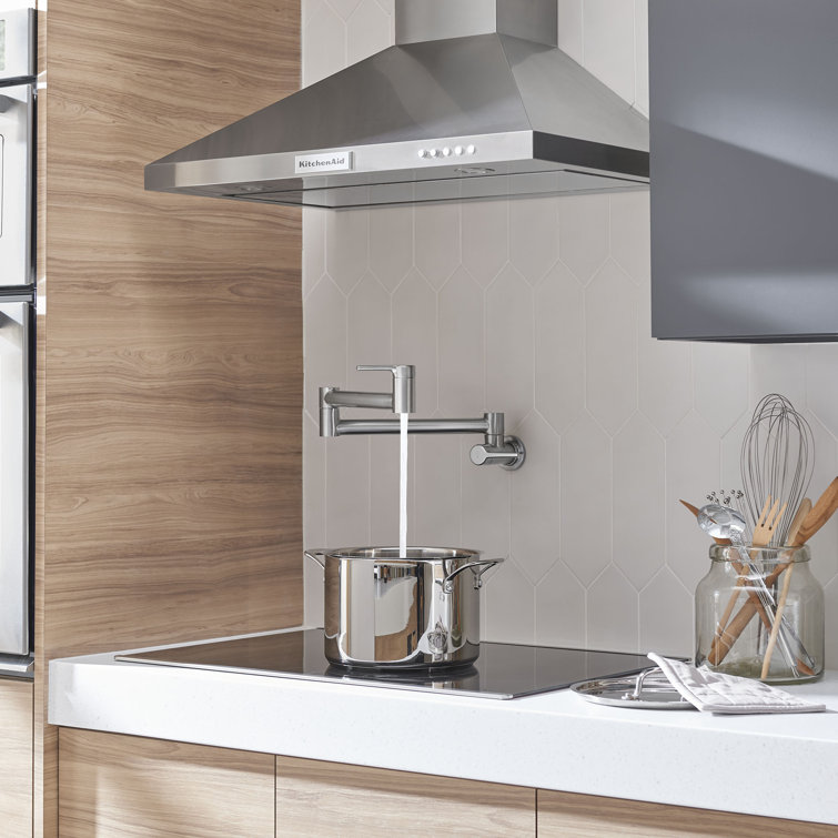 Stainless Steel Wall-Mount Double-Jointed Pot Filler Faucet