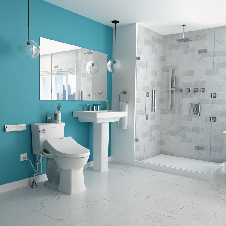 Advanced Clean White Elongated Bidet Toilet Seat with Remote Control