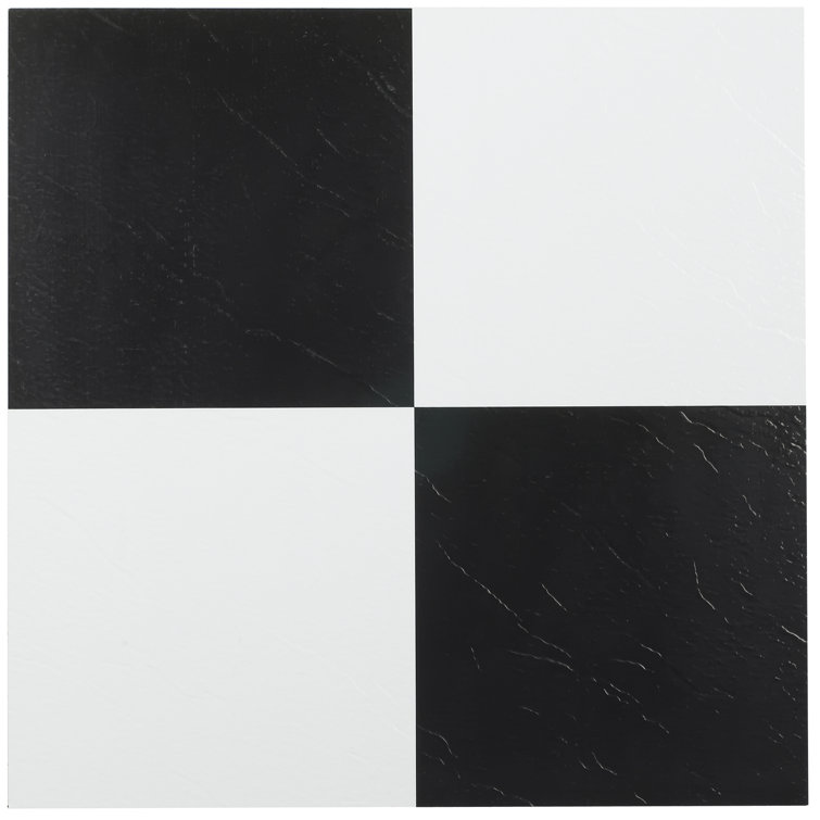 Sterling Black and White Self-Adhesive Vinyl Floor Tiles