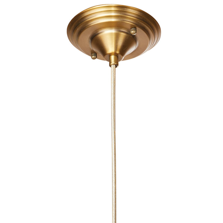 Hand-Blown Pale Blue and Brown Glass Pendant Light