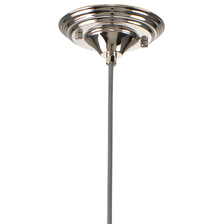 Clear Glass Nickel 1-Light Pendant with Adjustable Cord