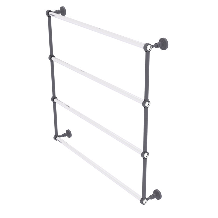 Matte Gray 4-Bar Wall-Mounted Ladder Towel Rack