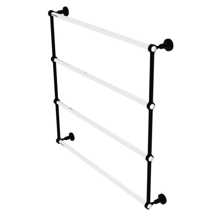 Matte Black and Clear Acrylic 4-Tier Wall Towel Bar