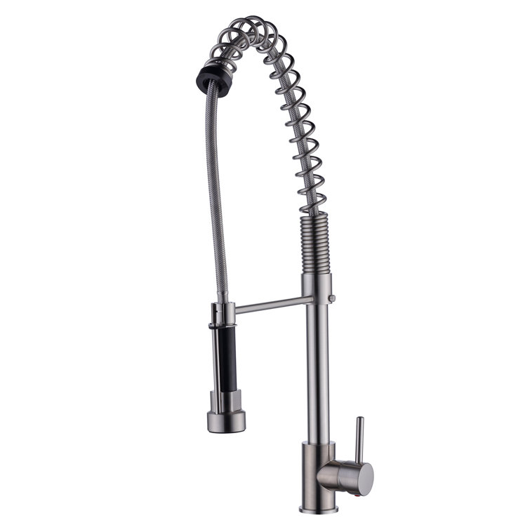 Brushed Nickel Modern Deck Mounted Kitchen Faucet