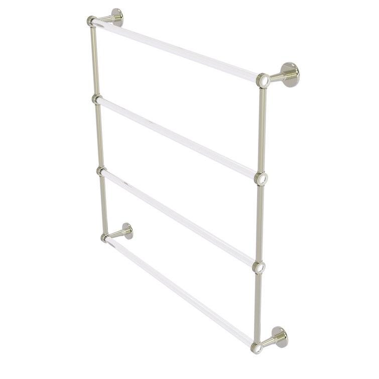 Clear Acrylic and Polished Nickel 4-Tier Wall Towel Bar