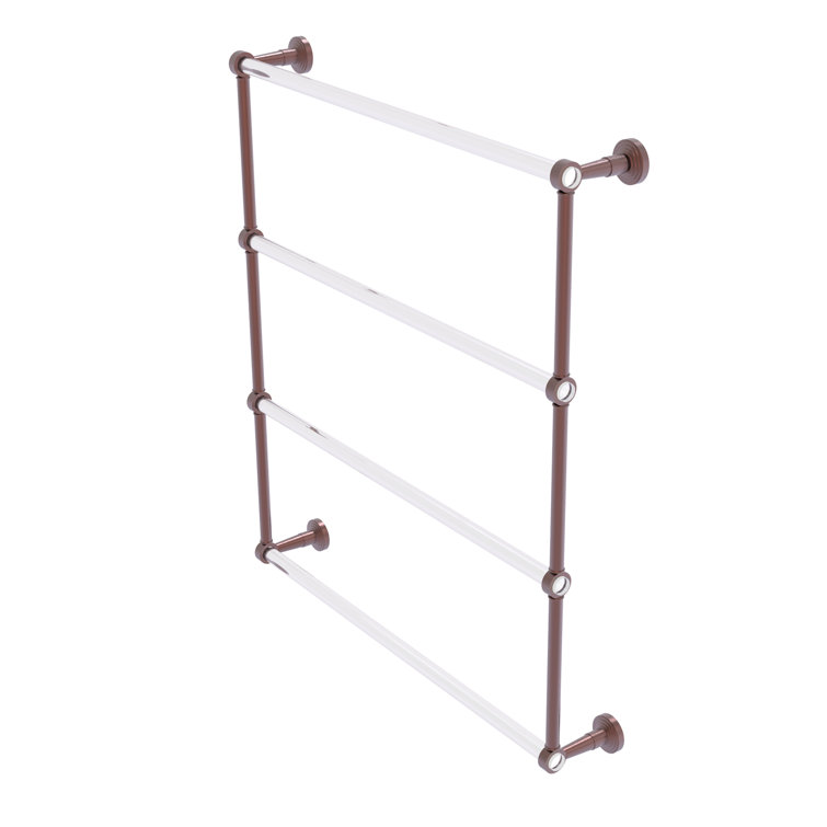 Antique Copper and Clear Acrylic 4-Tier Wall Towel Bar