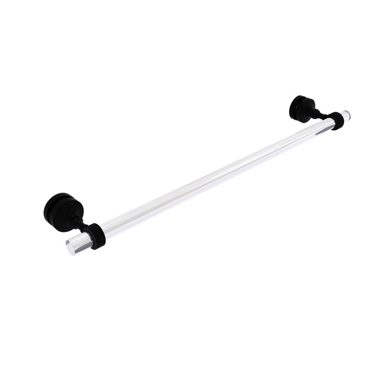Matte Black and Chrome Wall Mounted Towel Bar