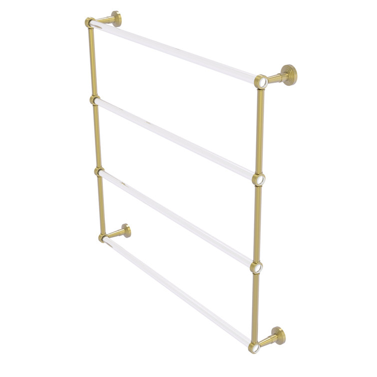 Satin Brass and Clear Acrylic Wall Mounted Ladder Towel Bar