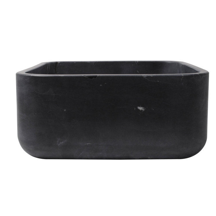 Maxton Square Black Marble Above-Counter Vessel Sink