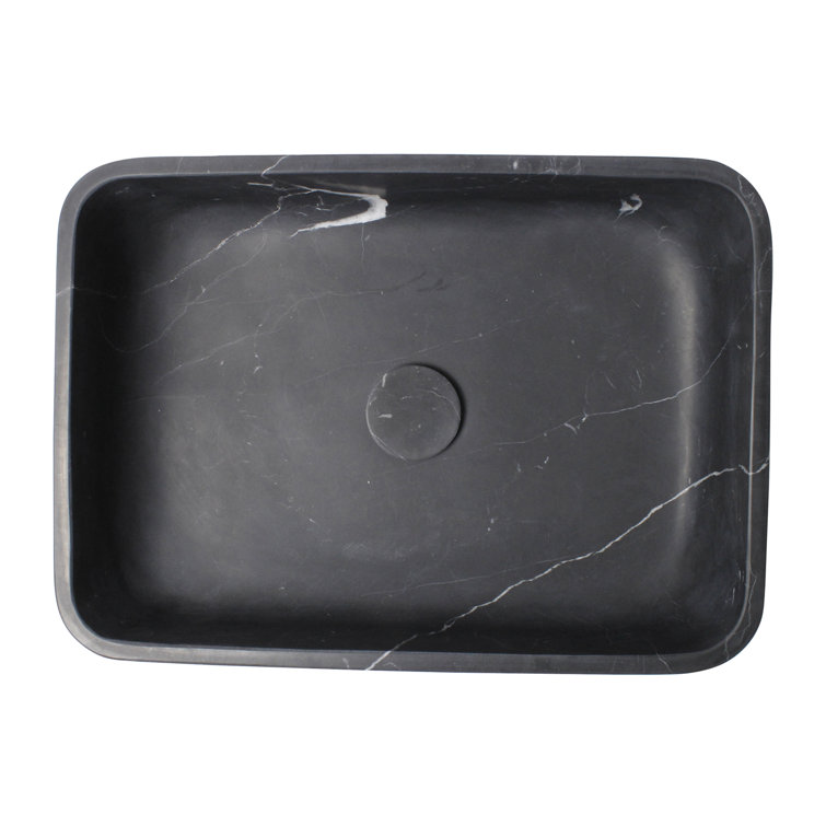 18'' Black Forest Marble Rectangular Vessel Sink