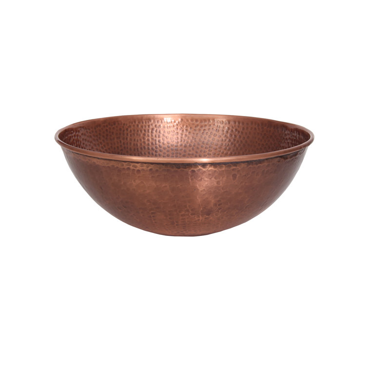 15.25'' Round Hammered Copper Vessel Sink