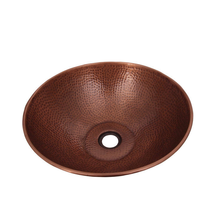 15.25'' Round Hammered Copper Vessel Sink