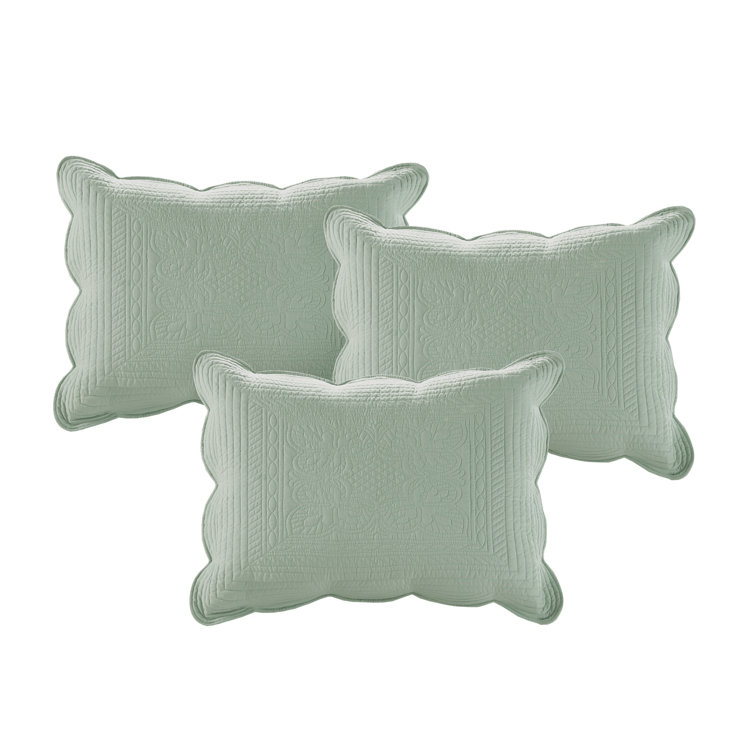 Seafoam Green Microfiber Reversible Full/Queen Quilt Set