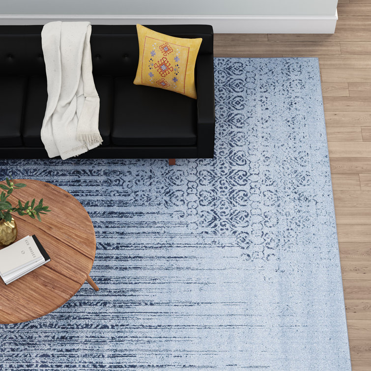 Reversible Tufted Blue Spot 10' x 14' Easy Care Rug