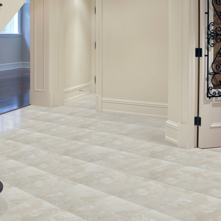 White Slate 12'' x 12'' Peel and Stick Vinyl Floor Tiles