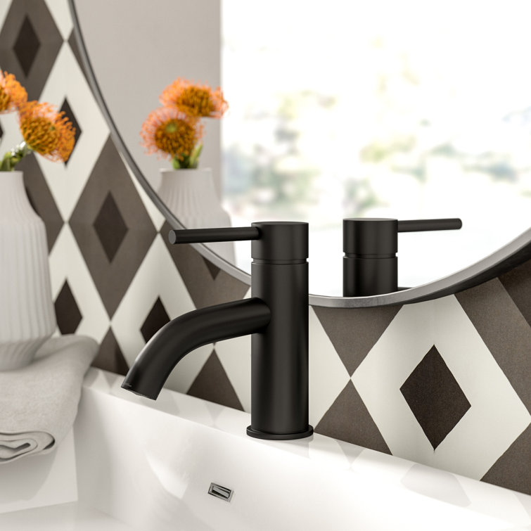Matte Black Brass Single Handle Bathroom Faucet