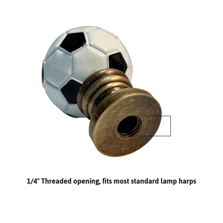 Traditional Black and White Soccer Ball Lamp Finial