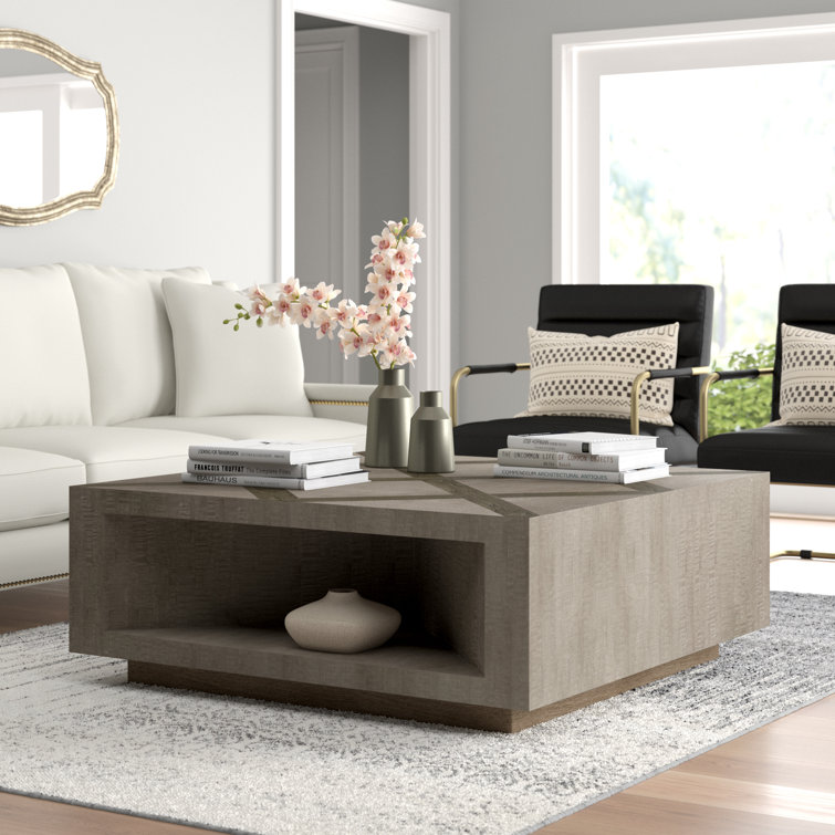 Larson Charcoal Oak & Elm 48" Square Coffee Table with Storage