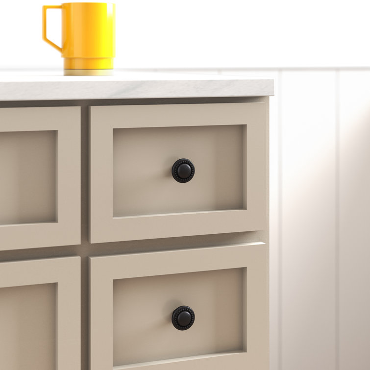 Matte Black Round Bronze Mushroom Cabinet Knob with Mounting Hardware