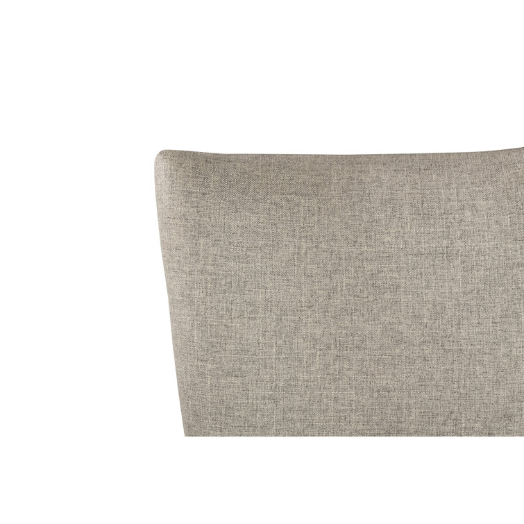 Beige and Brown Leather Upholstered Arm Chair with Wood Frame