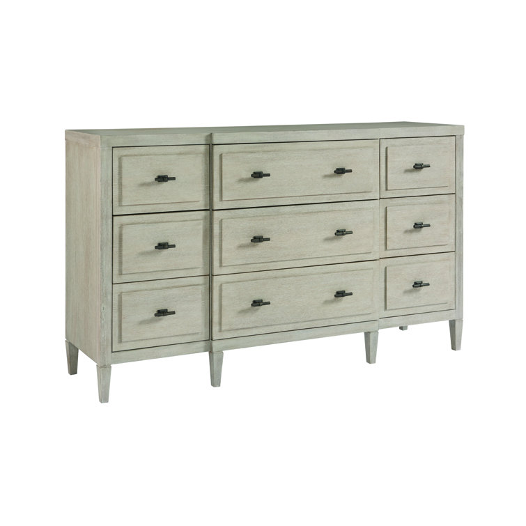 Mason Transitional Beige Wood 9-Drawer Dresser