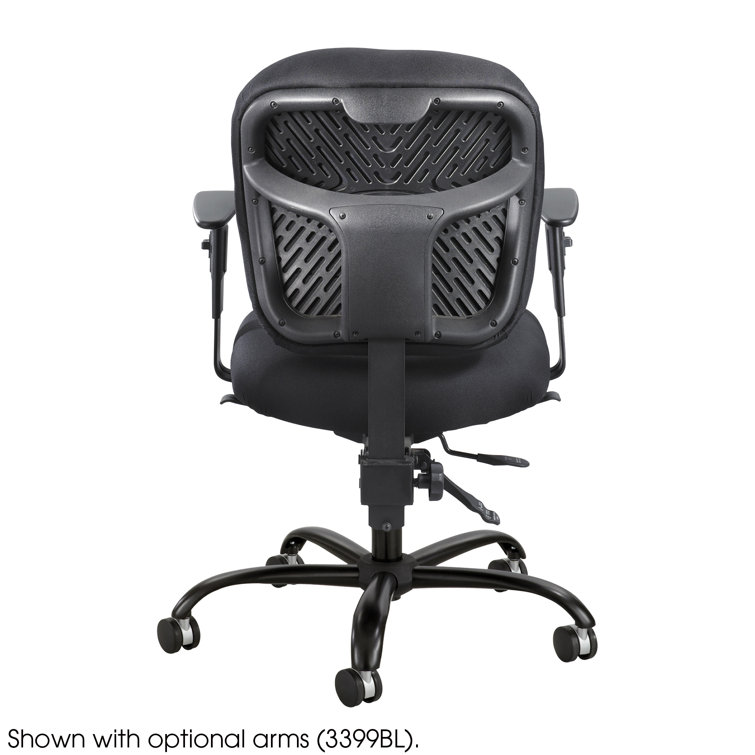 Black Ergonomic Swivel Task Chair with Fabric Upholstery