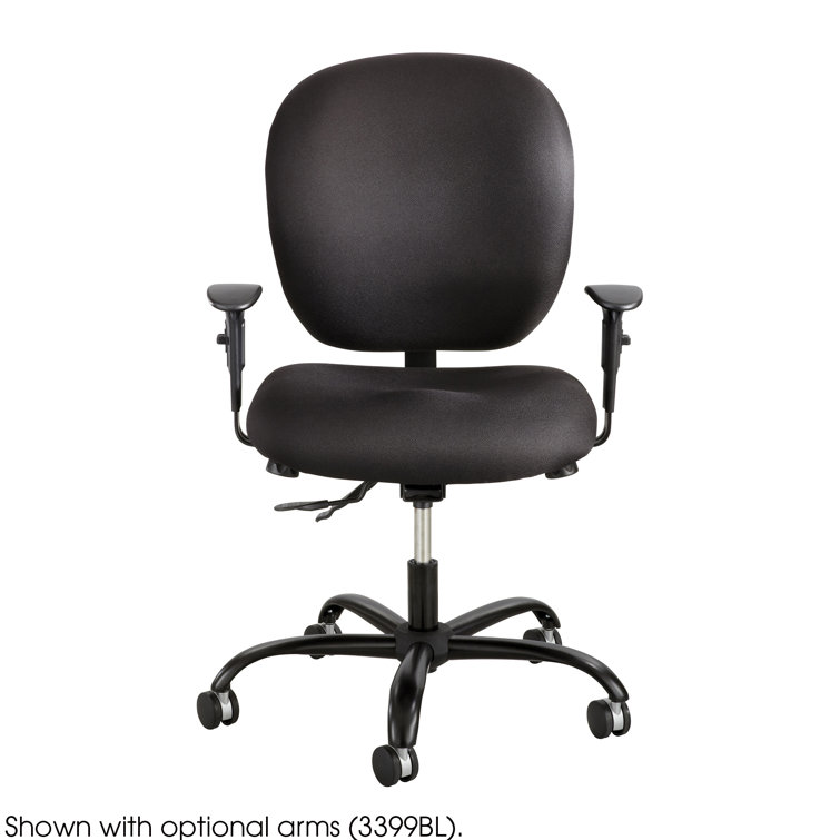 Black Ergonomic Swivel Task Chair with Fabric Upholstery