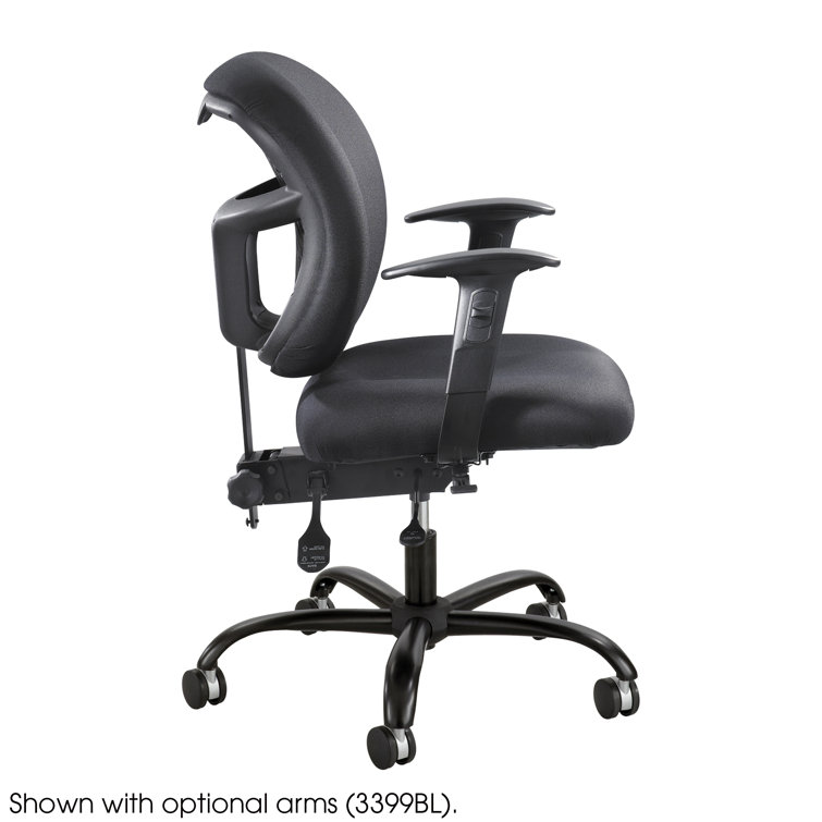 Black Ergonomic Swivel Task Chair with Fabric Upholstery