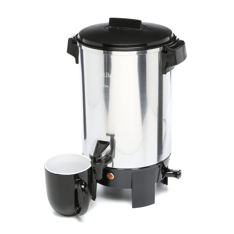 Polished Aluminum 30-Cup Freestanding Coffee Urn